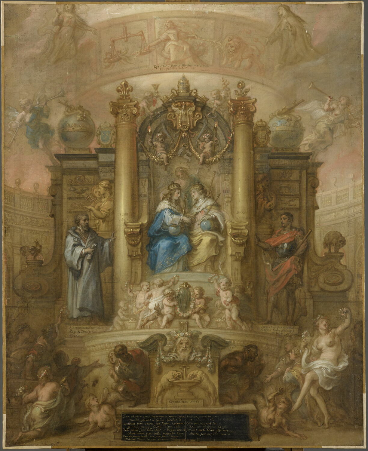 L'Alliance de la France et de l'Espagne. Représentation allégorique de la paix des Pyrénées (1659), Thulden, Theodoor van, 1e moitié du XVIIe siècle (1600 - 1650)