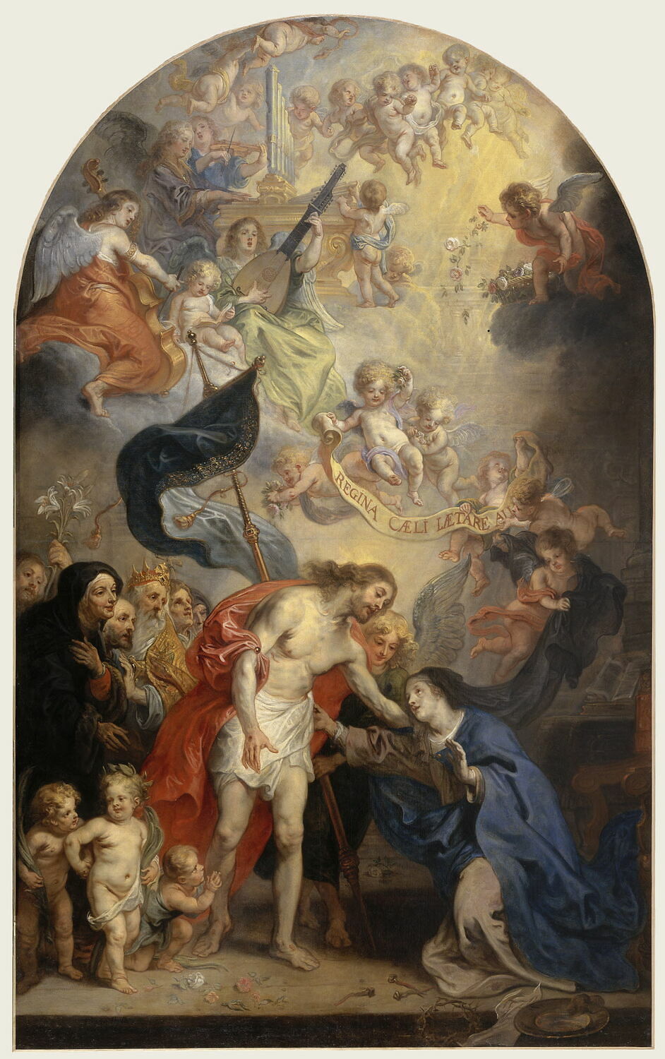 Le Christ ressuscité, vainqueur de la mort,  apparaissant à la Vierge Marie, reine des cieux, Thulden, Theodoor van, 2e quart du XVIIe siècle (1641 - 1642)