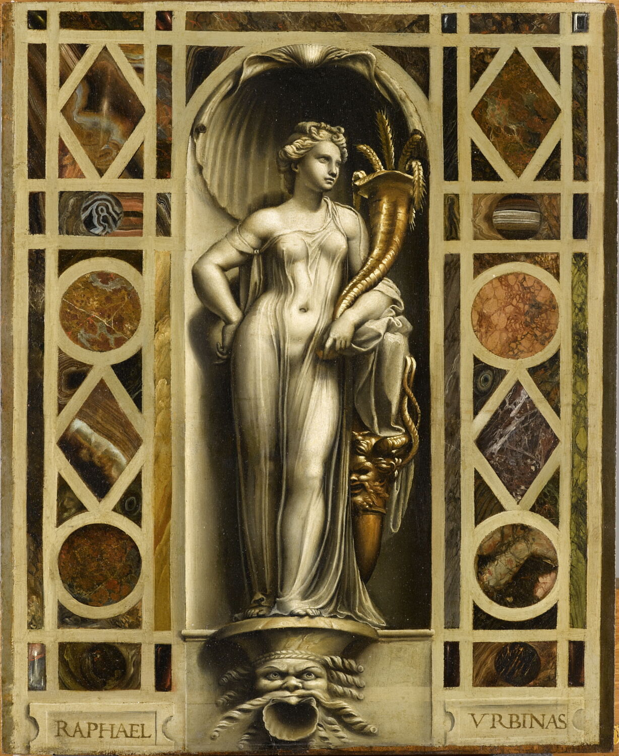 L' Abondance. Grisaille, Santi, Raffaello, dit Raphaël, 1e quart du XVIe siècle (vers 1516 - 1518)
