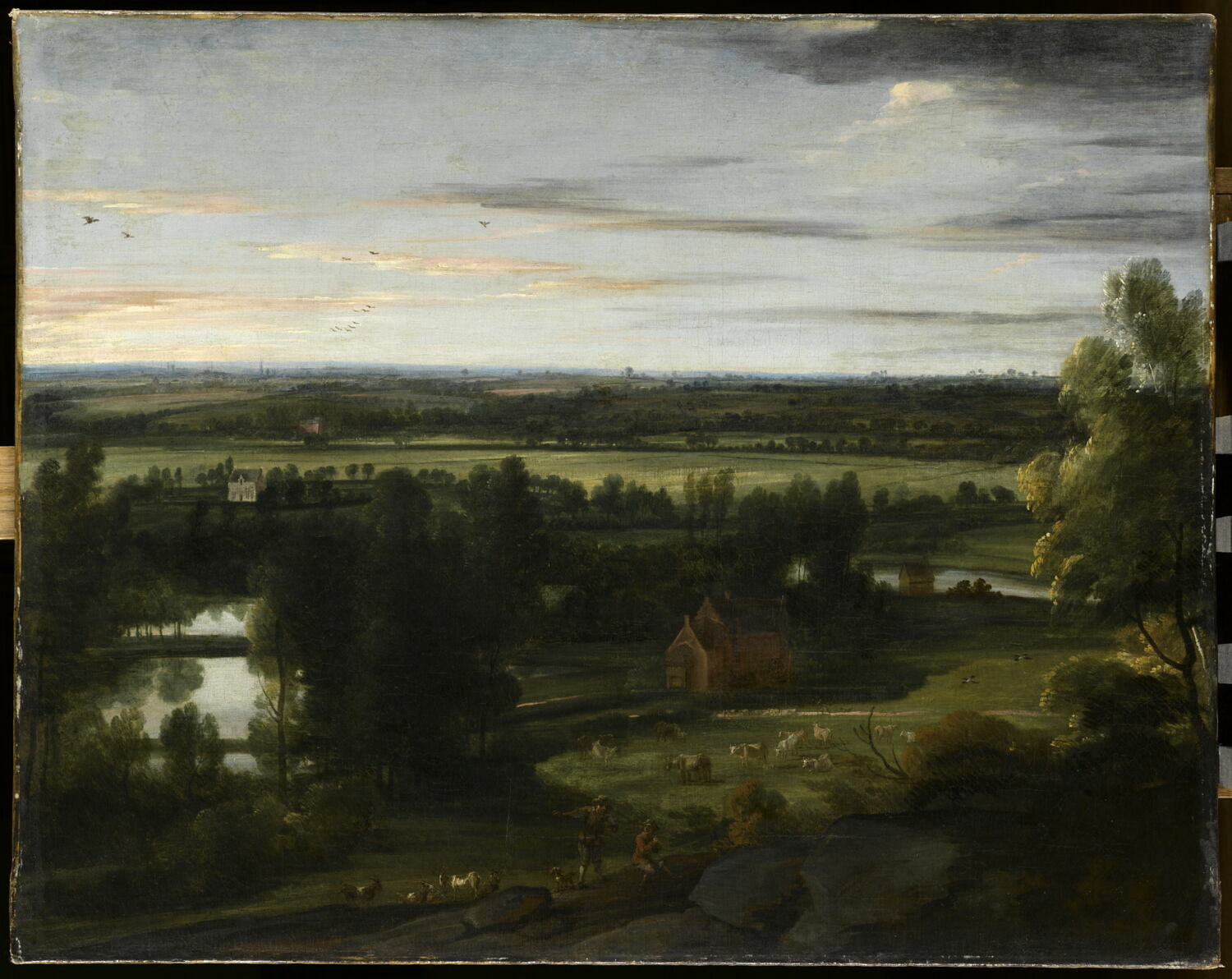 Vue des environs de Bruxelles avec pâtres et étangs, Vadder, Lodewijck de, 1e moitié du XVIIe siècle (1600 - 1650)