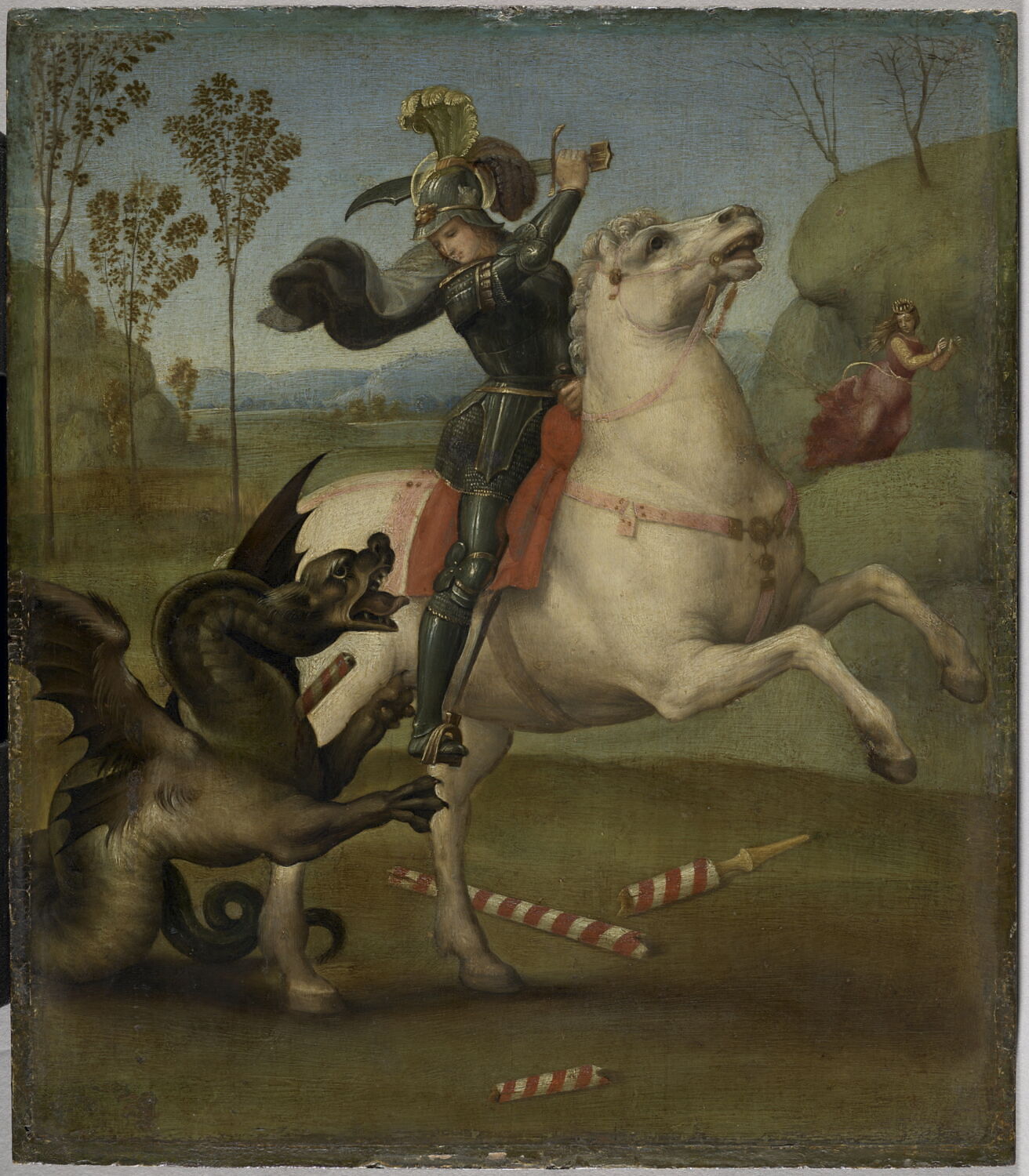 Saint Georges luttant avec le dragon, Santi, Raffaello, dit Raphaël, 1e quart du XVIe siècle (vers 1503 - 1505)
