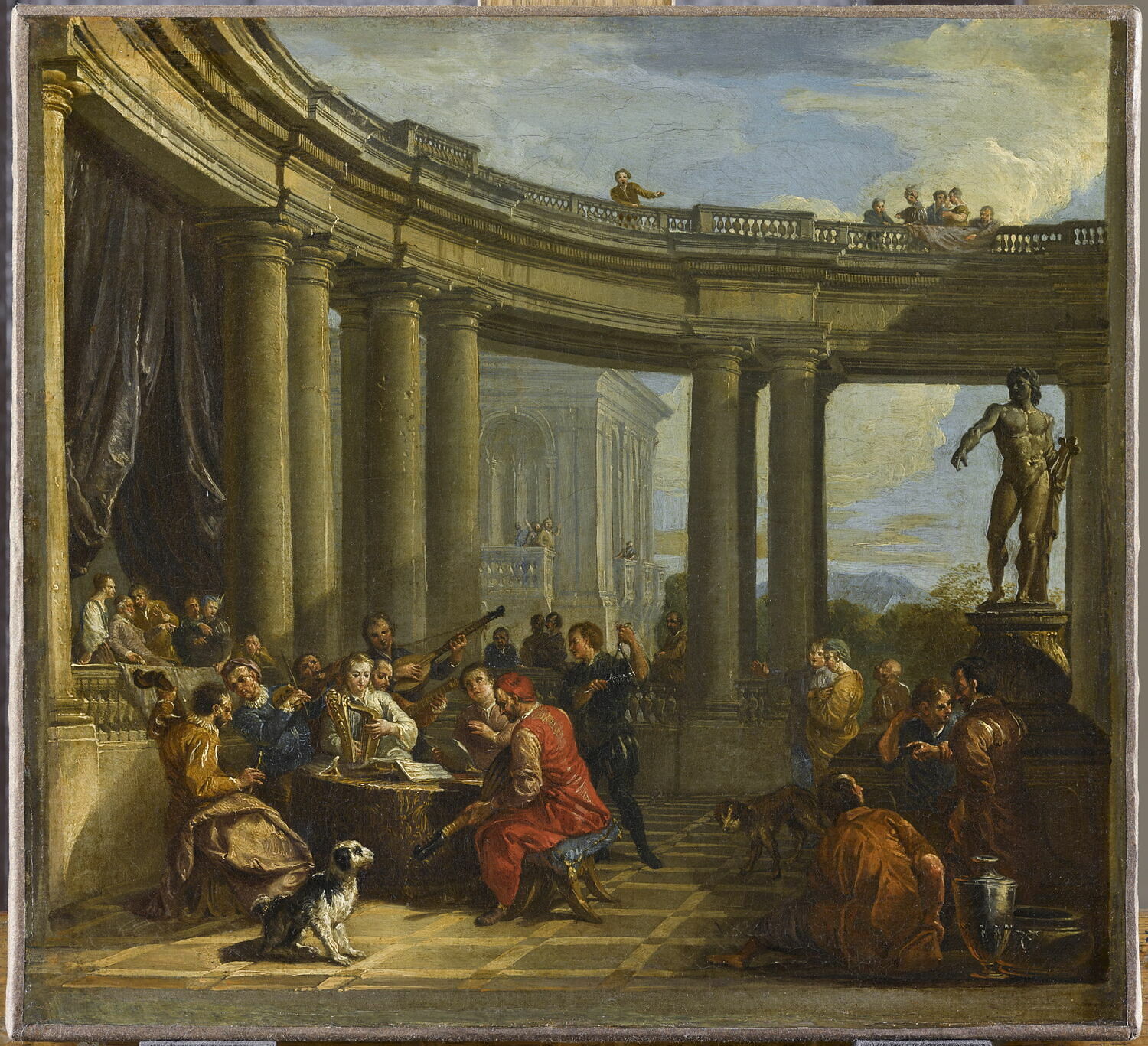 Concert donné dans l'intérieur d'une galerie circulaire d'ordre dorique, Panini, Giovanni Paolo, 1e quart du XVIIIe siècle (vers 1717 - 1718)