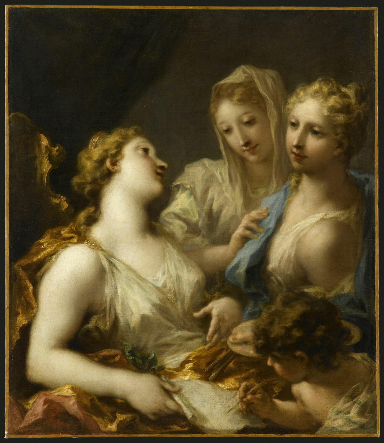 La Modestie présentant la Peinture à l'Académie, Pellegrini, Giovanni Antonio, 2e quart du XVIIIe siècle (1733)