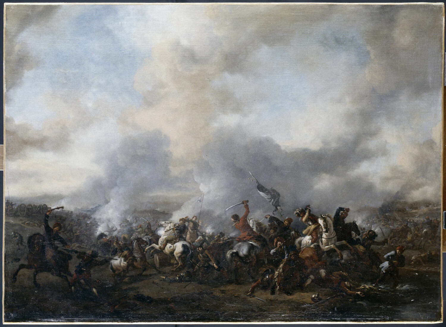 Grand combat de cavaliers et de fantassins, Wouwerman, Philips, Milieu du XVIIe siècle (vers 1650 - 1660)