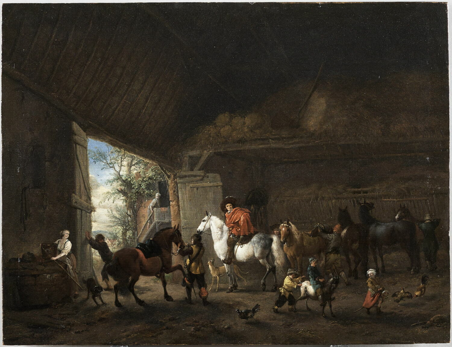 Cavaliers sortant d’une écurie, Wouwerman, Philips, Milieu du XVIIe siècle (vers 1650 - 1660)