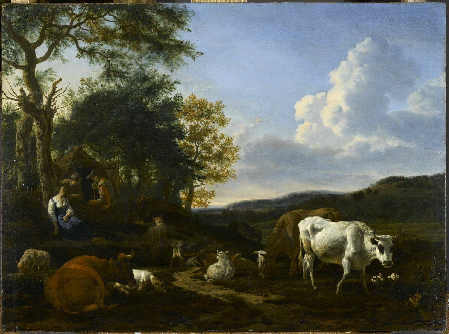 Paysage avec troupeau et hutte, Velde, Adriaen van de, 2e quart du XVIIe siècle (plutôt que 1661) (1667)