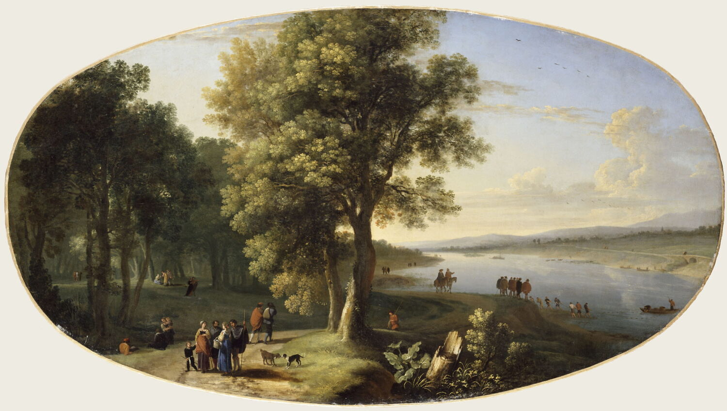 Paysage au bac, Swanevelt, Herman van, XVIIe siècle (À dater de la période française de l’artiste, vers 1646-1647.) (vers 1646 - 1647)