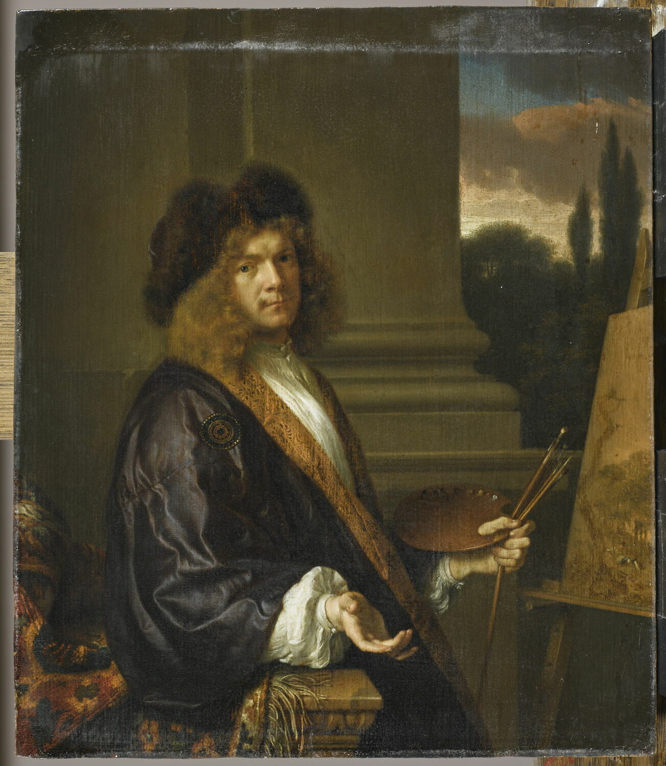 Autoportrait au chevalet, Vois, Arie de, 2e moitié du XVIIe siècle (1673)