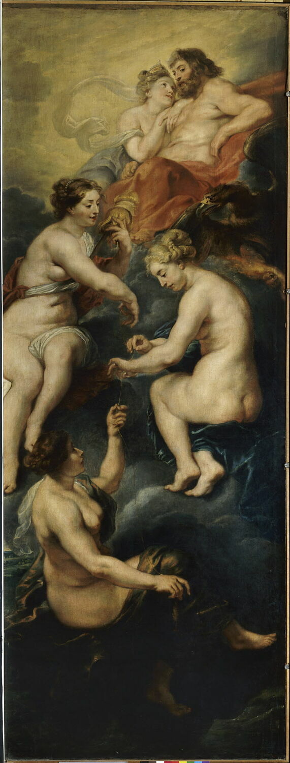 Les Parques filant le destin de la reine Marie de Médicis sous la protection de Jupiter et de Junon, Питер Пауль Рубенс, XVII век (1600–1700)