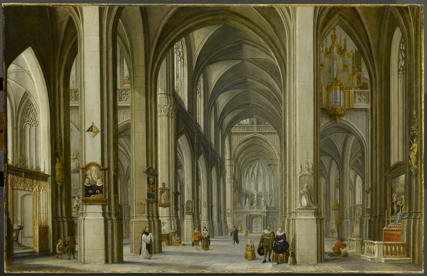 Intérieur d'église avec famille au premier plan, Steenwyck II, Hendrik van, 1e moitié du XVIIe siècle (vers 1640)