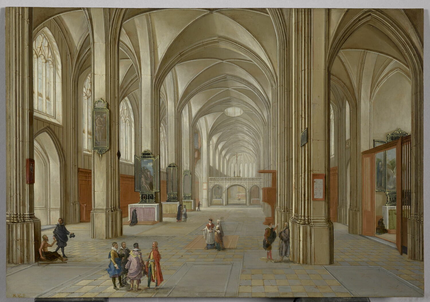 Intérieur d'église avec visiteurs, Steenwyck II, Hendrik van, 1e moitié du XVIIe siècle (1608)
