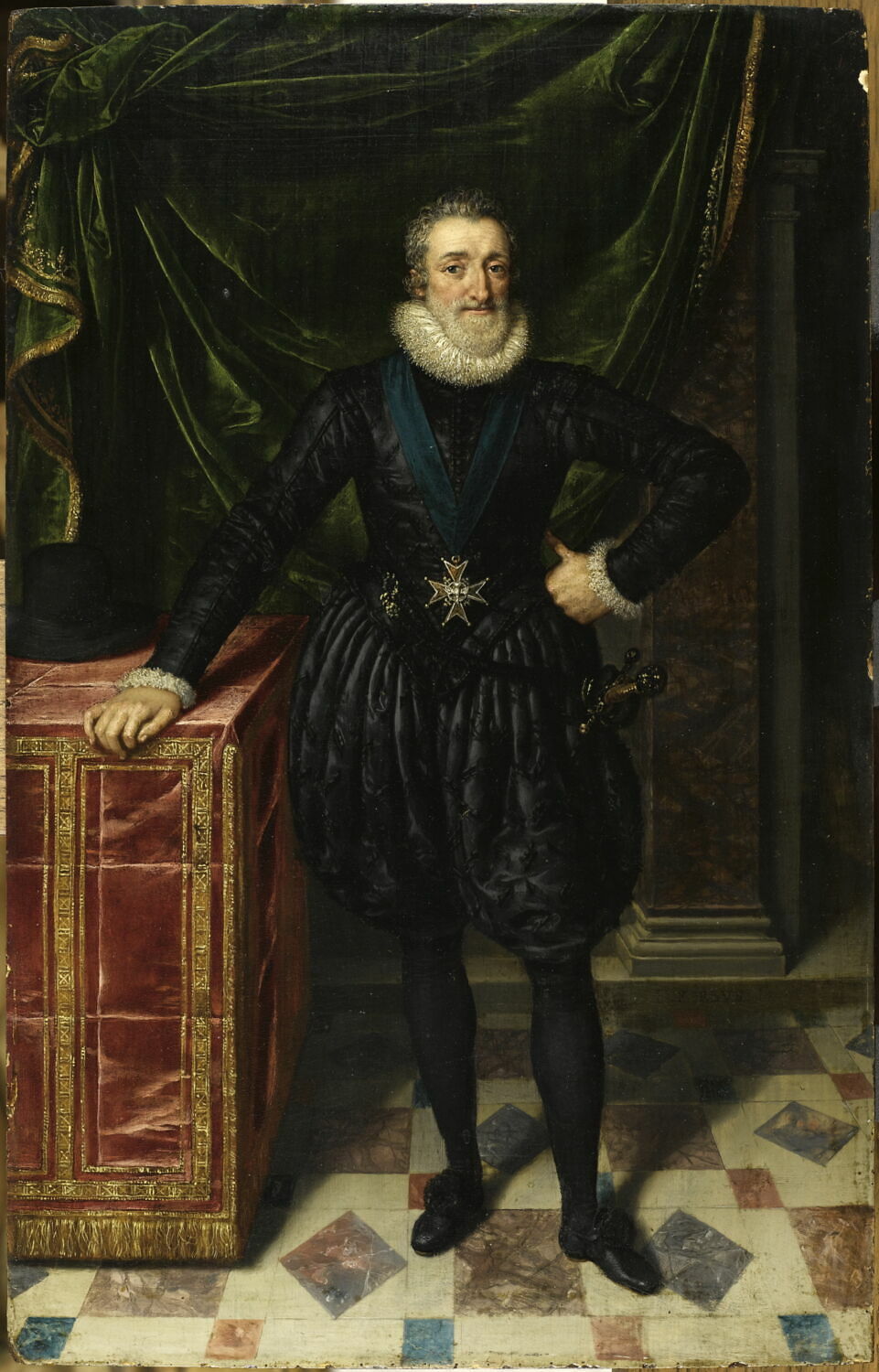Portrait de Henri IV (1553-1610), roi de France, en costume noir, Pourbus, Frans II, 1e quart du XVIIe siècle (?) (vers 1610)