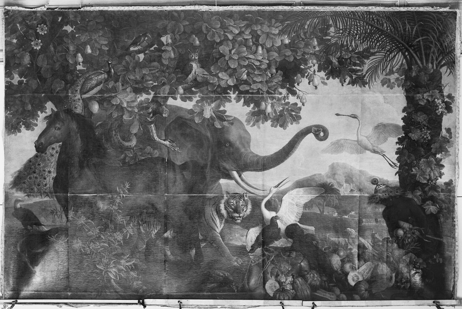 L'Eléphant, ou Le Cheval isabelle., Desportes, Alexandre-François, 2e quart du XVIIIe siècle (1741)