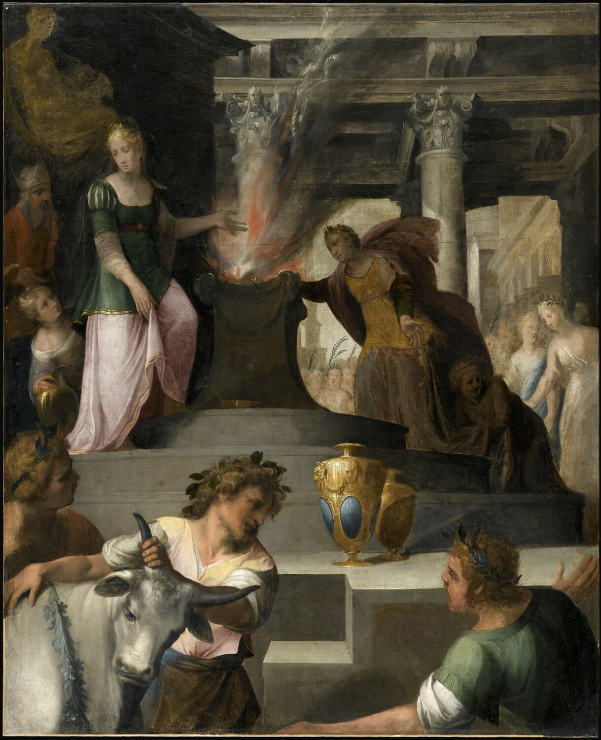 Hyante et Climène offrant un sacrifice à Vénus;, Dubreuil, Toussaint, 1e quart du XVIIe siècle (1600 - 1625)