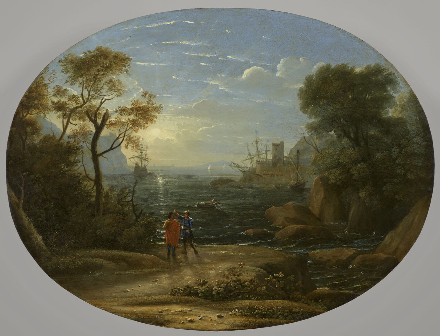 Marine. Soleil couchant, Gellée, Claude, 2e quart du XVIIe siècle (vers 1630 - 1635)