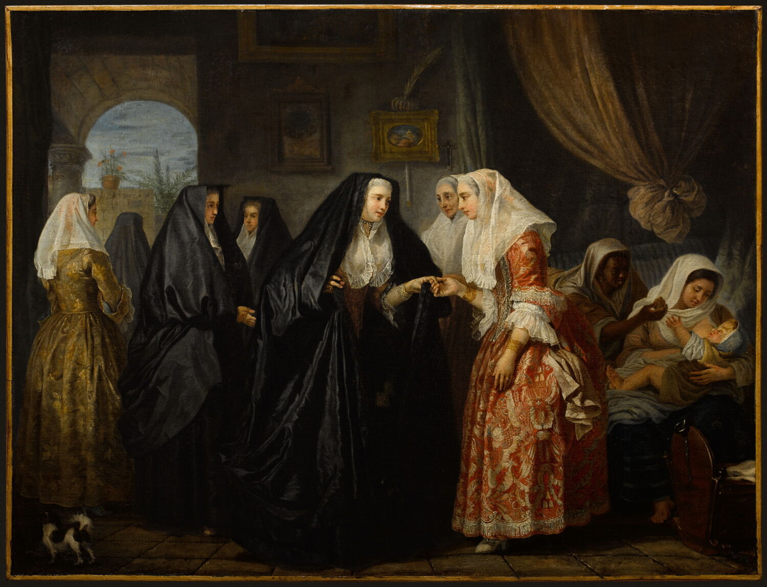 Dames de Malte se faisant visite., Favray, Chevalier Antoine de, 3e quart du XVIIIe siècle (1762)