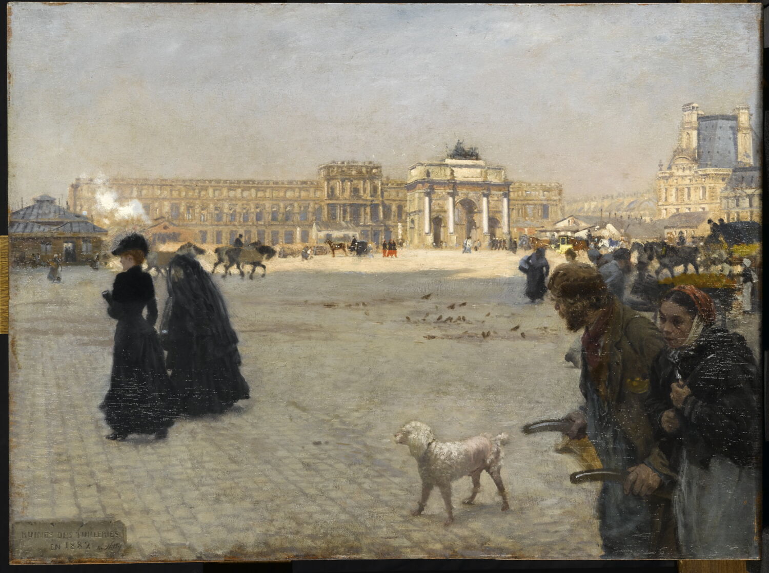 La place du Carrousel et les ruines des Tuileries, De Nittis, Giuseppe, 4e quart du XIXe siècle (1882)