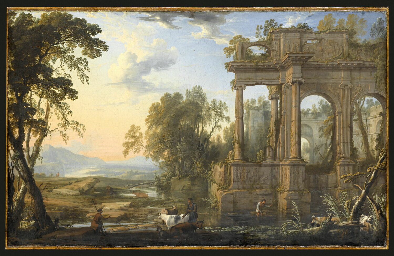 Paysage avec ruines et pasteurs, Patel, Pierre, Milieu du XVIIe siècle (vers 1652)