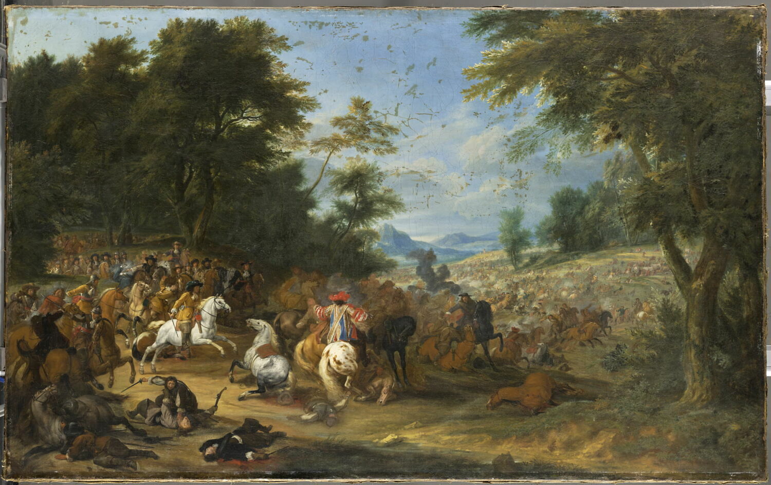 Bataille à l'entrée d'une forêt, Van der Meulen, Adam Frans, XVIIe siècle (1663 - 1664)
