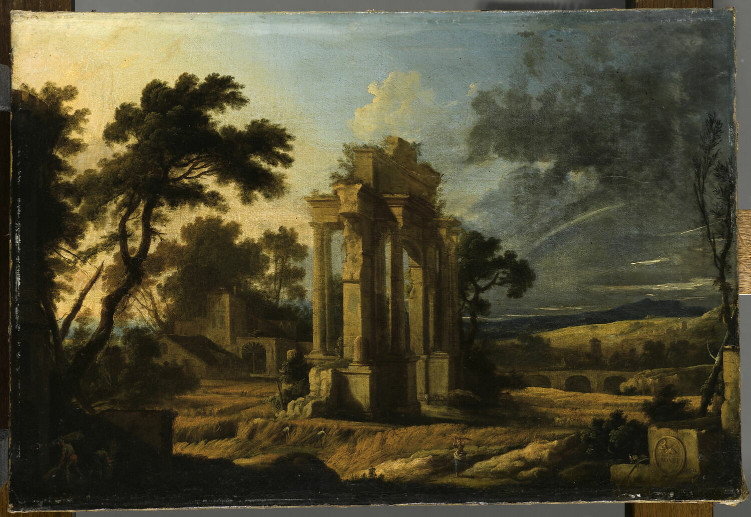 Le mois d'août. Moissonneurs, Patel, Pierre Antoine, XVIIe siècle (1699)