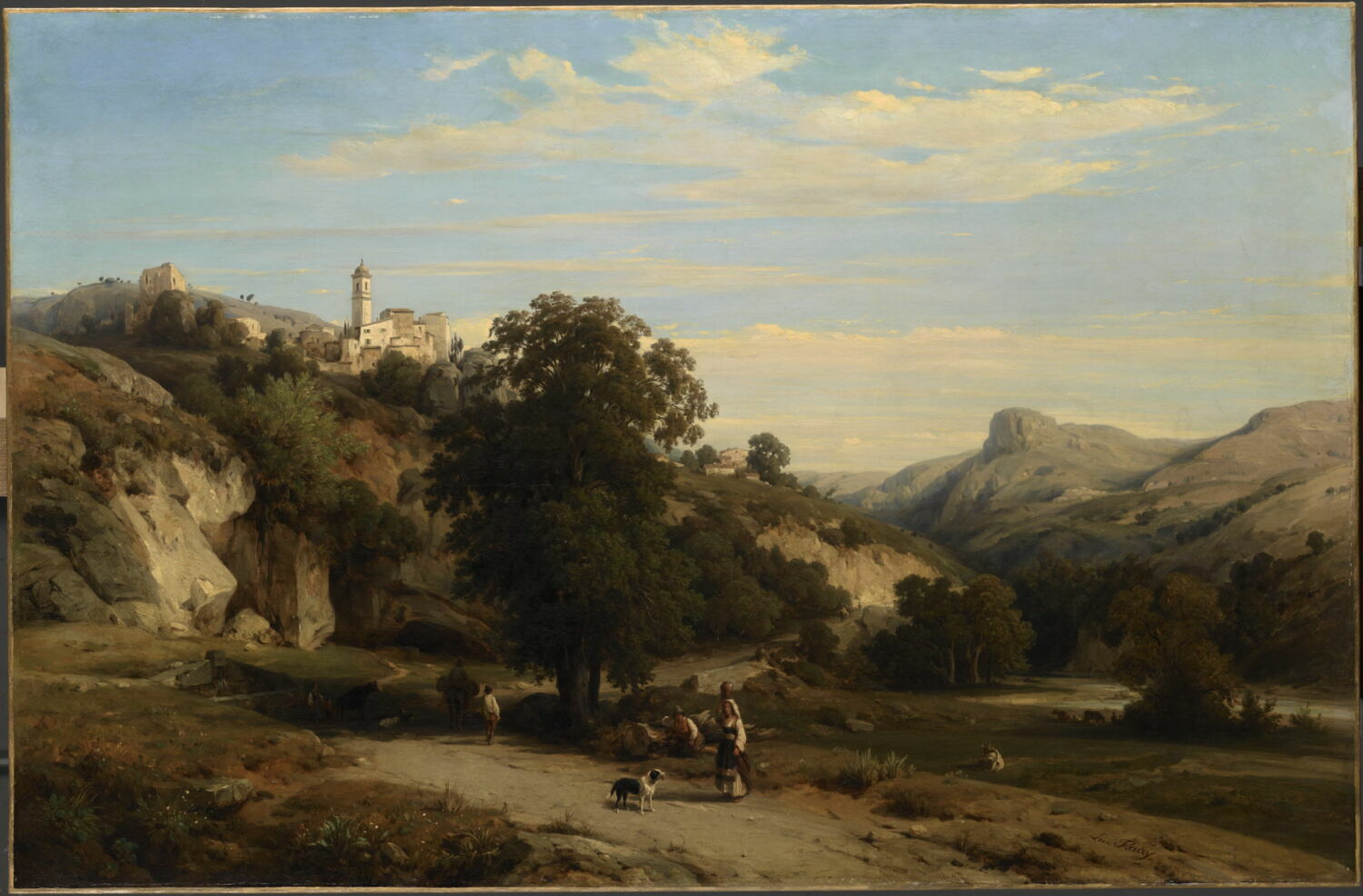 Vue du village de Cagnes, près d'Antibes (Var), Fleury, François Antoine Léon, 2e quart du XIXe siècle (1845)