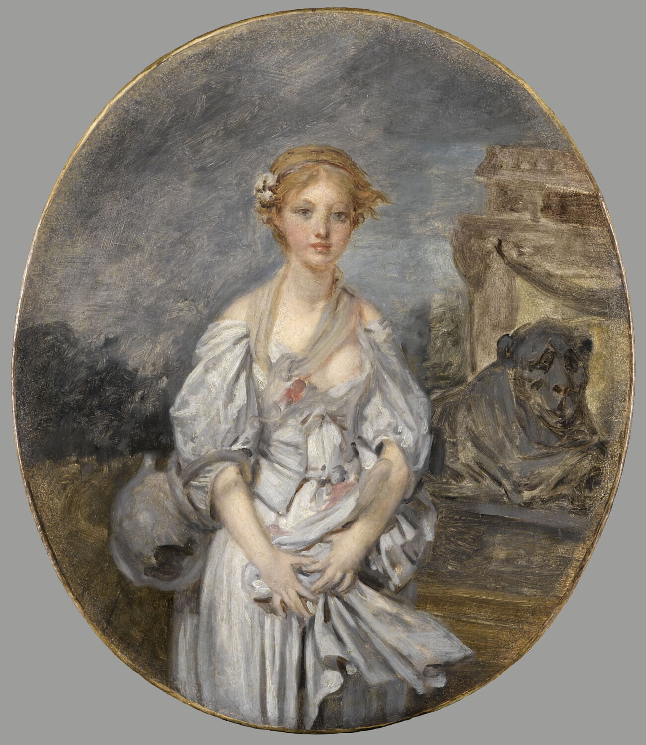 La Cruche cassée. Copie ou esquisse originale d'après le tableau original conservé au Louvre., Greuze, Jean-Baptiste, XVIIIe siècle (1700 - 1800)