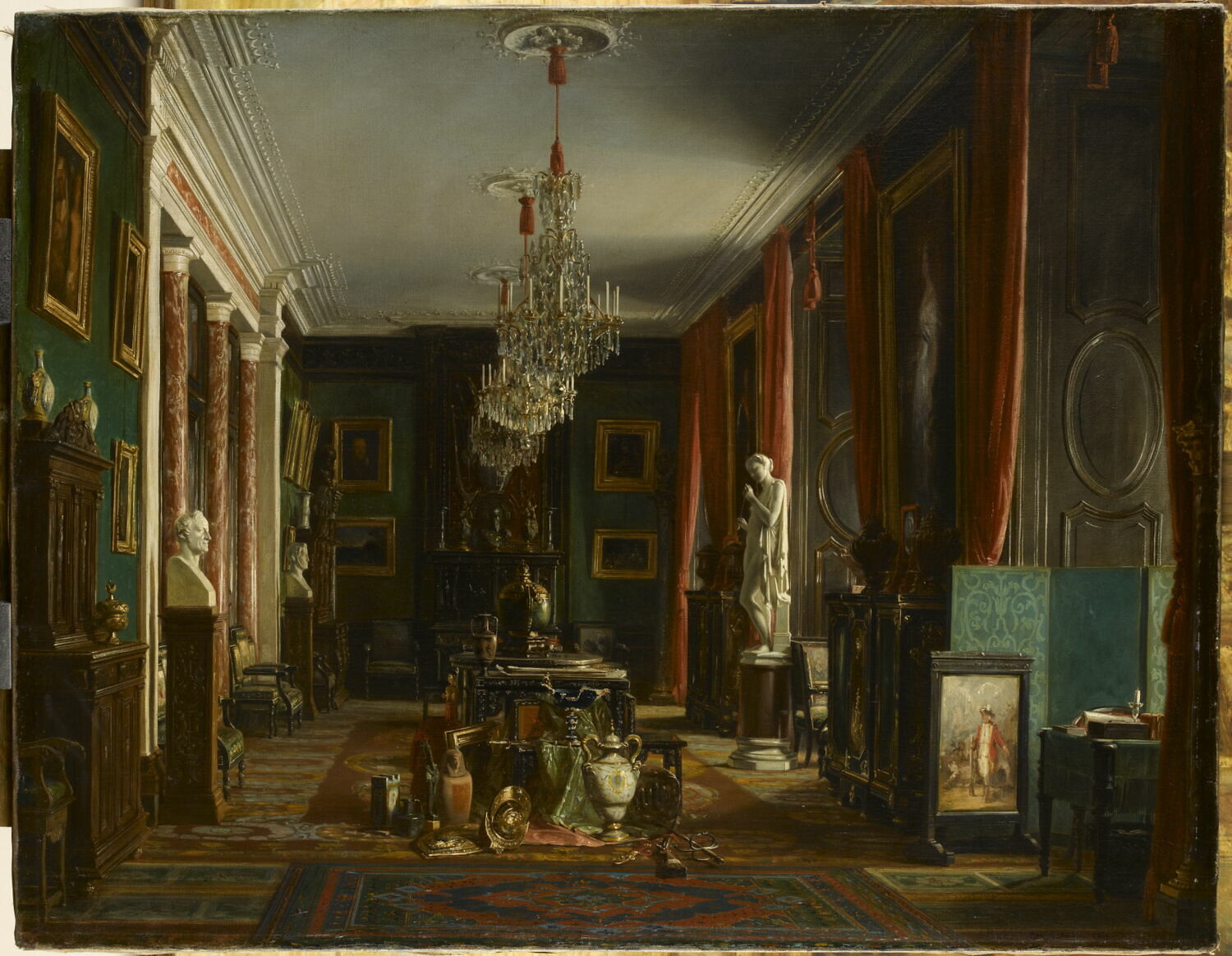 Intérieur du cabinet du comte de Nieuwerkerke, Directeur général des Musées impériaux, au louvre, Giraud, Charles, 3e quart du XIXe siècle (1859)