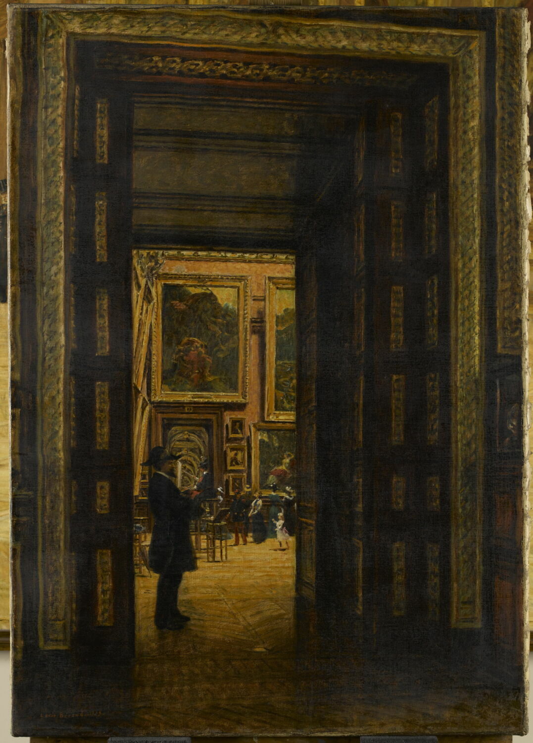 La Salle des Sept Cheminées au musée du Louvre, vue depuis la salle des Bijoux, Béroud, Louis, 1e quart du XXe siècle (1909)