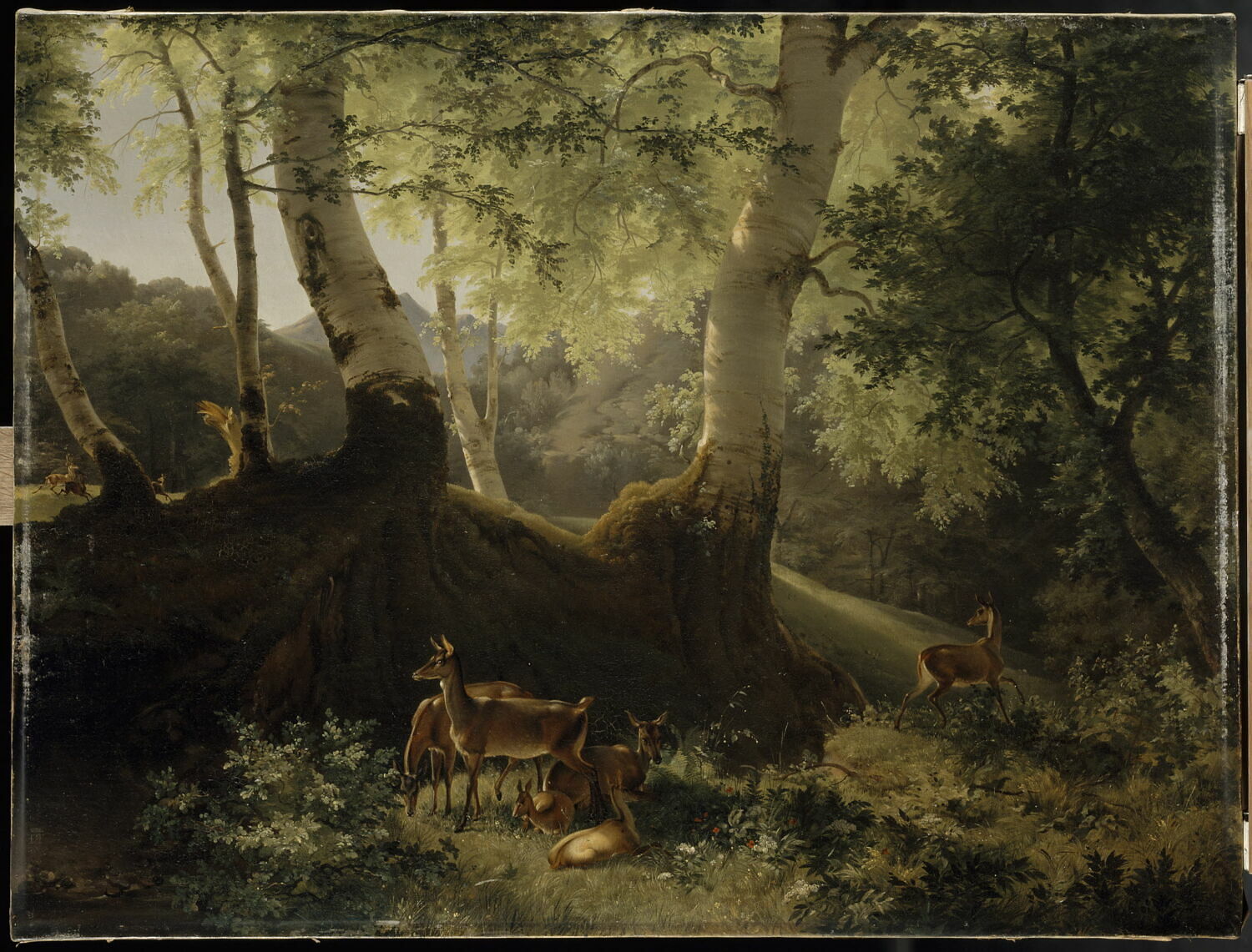 Paysage. Au premier plan, un troupeau de daims., Turpin de Crissé, Lancelot Théodore, 2e quart du XIXe siècle (vers 1825 - 1850)