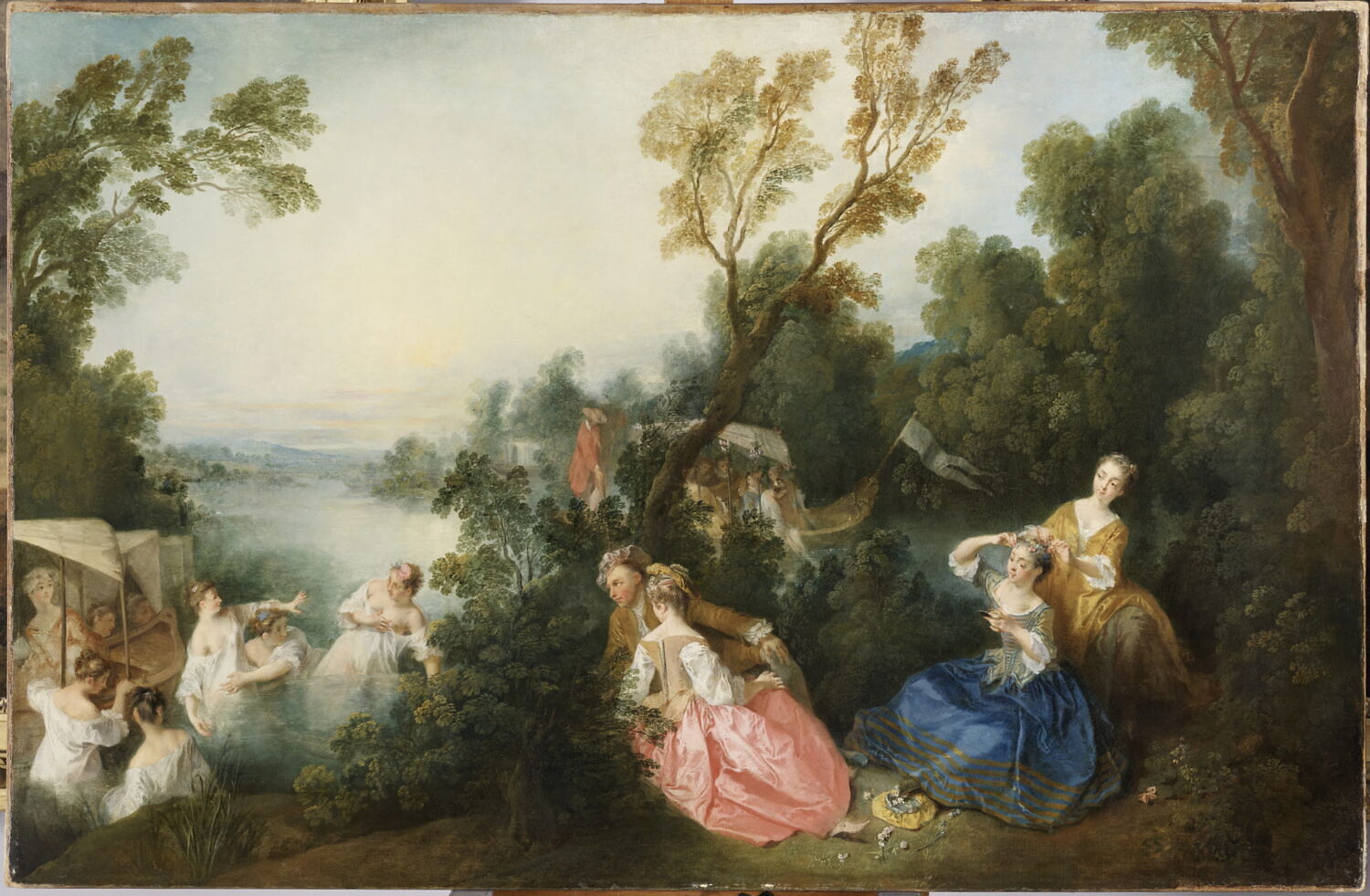 Les Plaisirs du bain, Lancret, Nicolas, 1e quart du XVIIIe siècle (avant 1725)