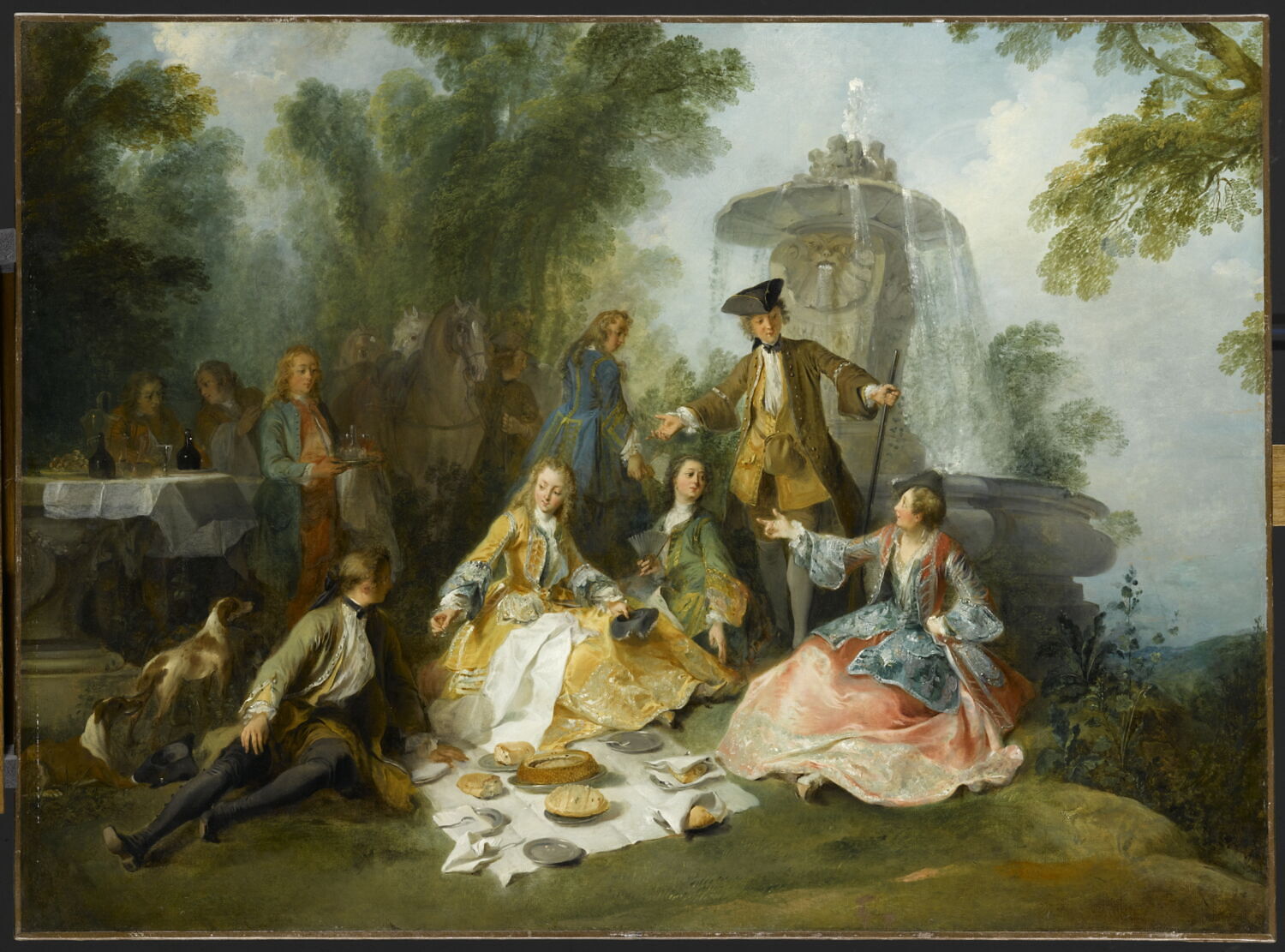 Le Repas au retour de la chasse, Lancret, Nicolas, 1e tiers du XVIIIe siècle (vers 1725)