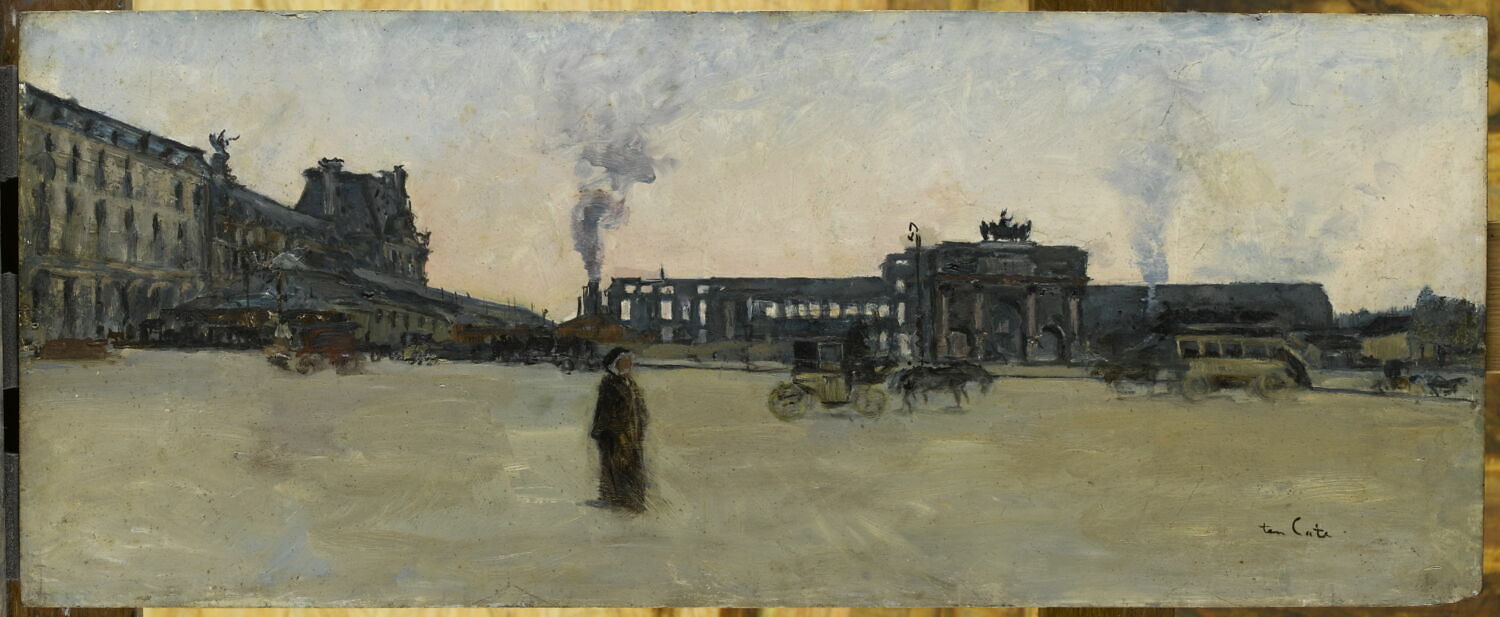 Le Palais des Tuileries après l'incendie de 1871, vu depuis le Jardin du Carrousel, Cate, Siebe Johannes Ten, 4e quart du XIXe siècle (1883)