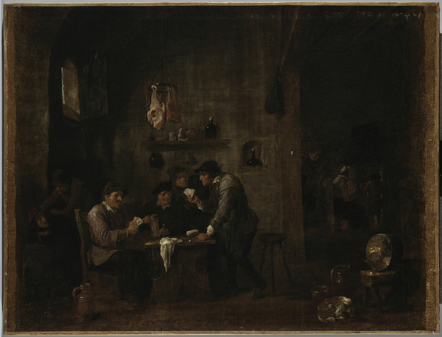 Joueurs de cartes dans un estaminet, Давид Тенирс Младший, XVII век (после 1640)