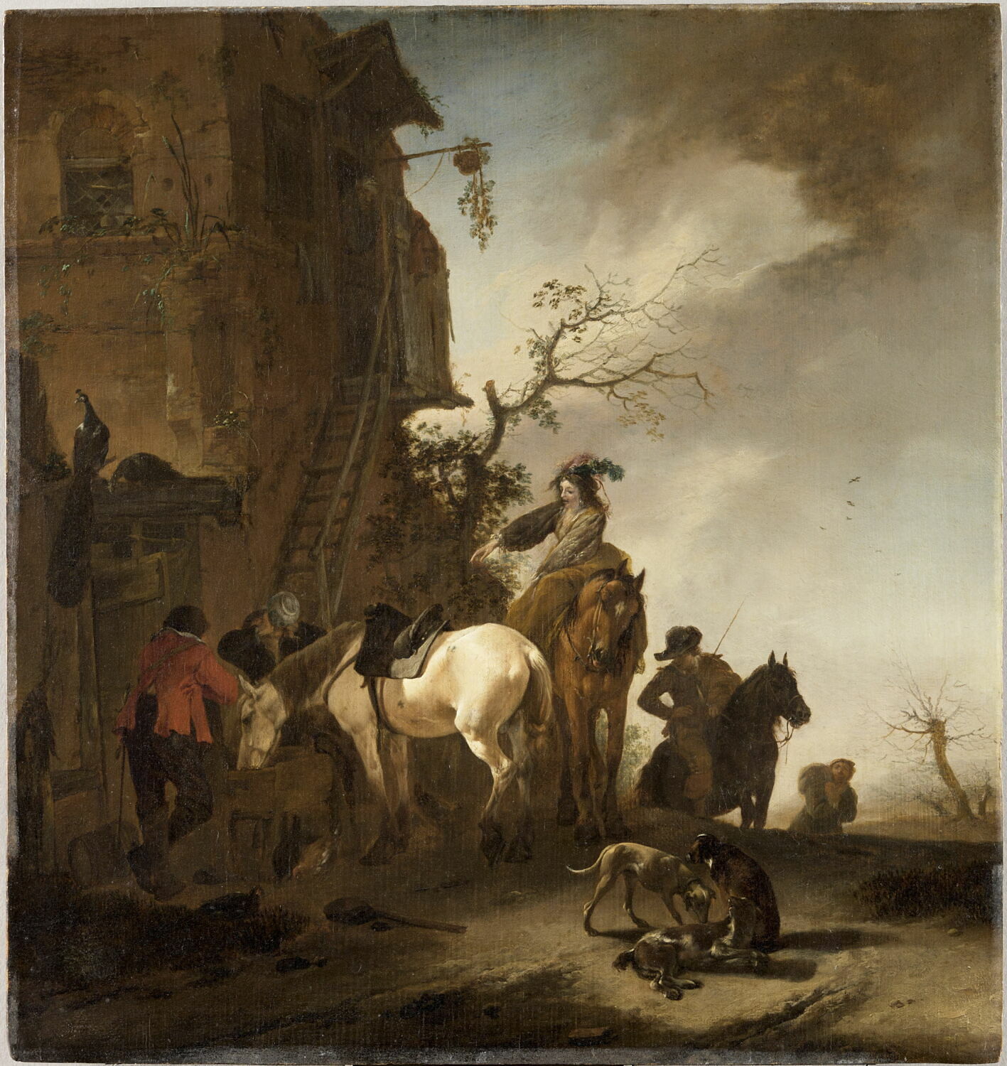 Halte de chasseurs et de cavaliers, Wouwerman, Philips, XVIIe siècle (vers 1645)