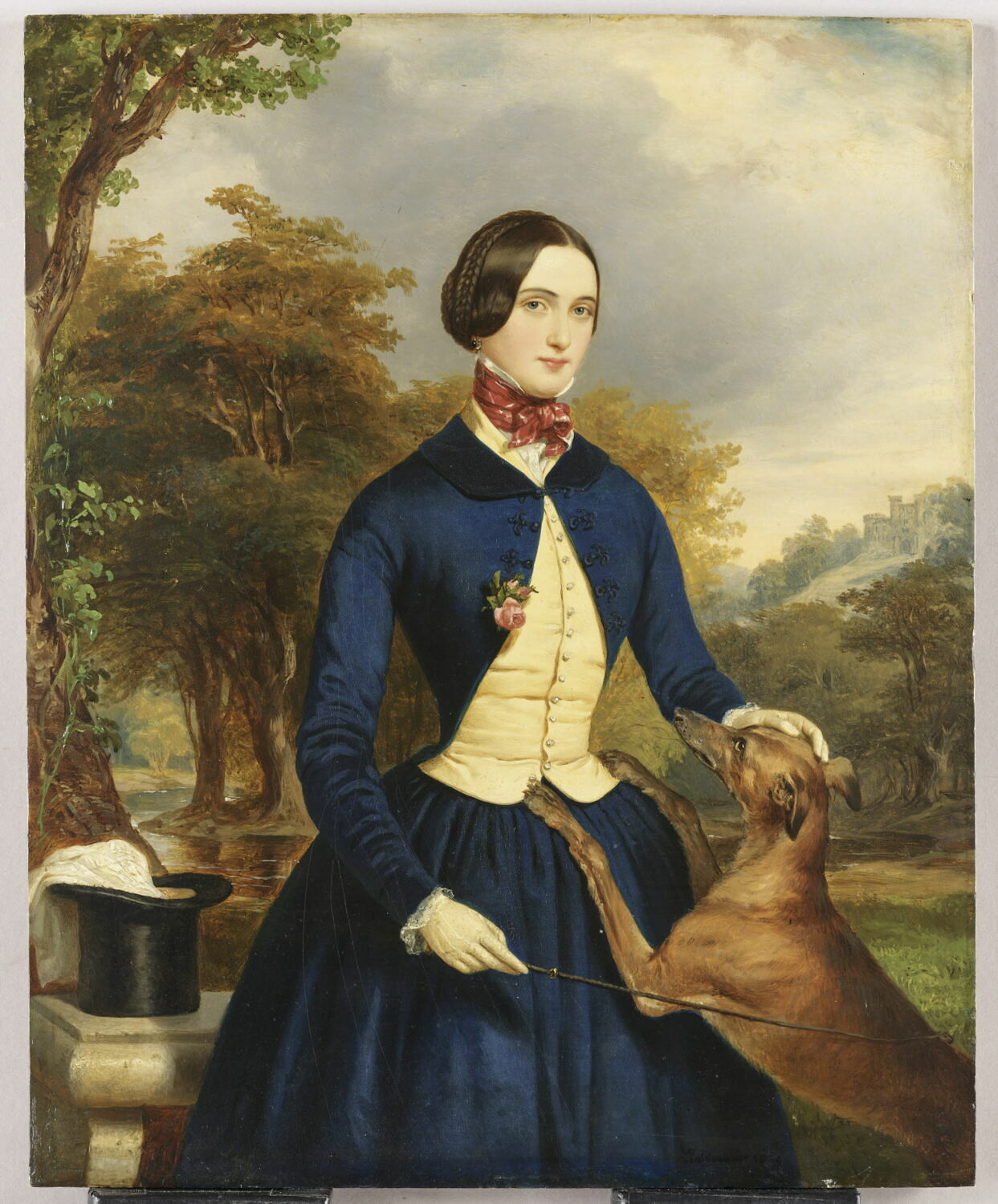 Portrait de femme en tenue de cavalière, Anonyme, 2e quart du XIXe siècle (1849)