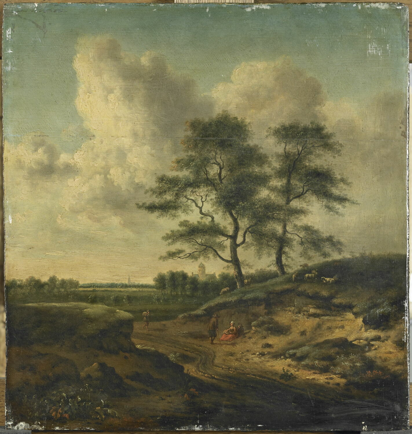 Bergers et moutons au bord d'un chemin, Wijnants, Jan, XVIIe siècle (copie d'époque?) (1600 - 1700)