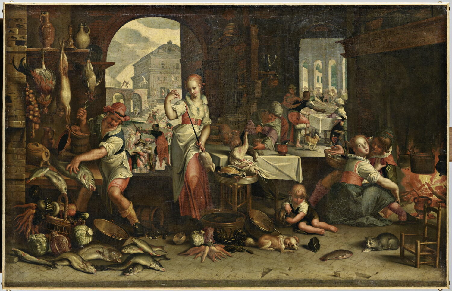 Scène de cuisine avec la parabole du festin, Wtewael, Joachim, Fin du XVIe siècle - début du XVIIè siècle (1575 - 1625)