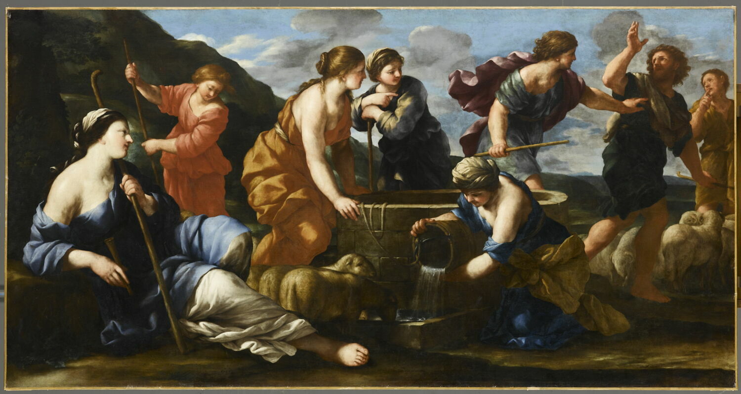 Moïse défendant les filles de Jethro, Romanelli, Giovanni Francesco, XVIIe siècle (1600 - 1700)
