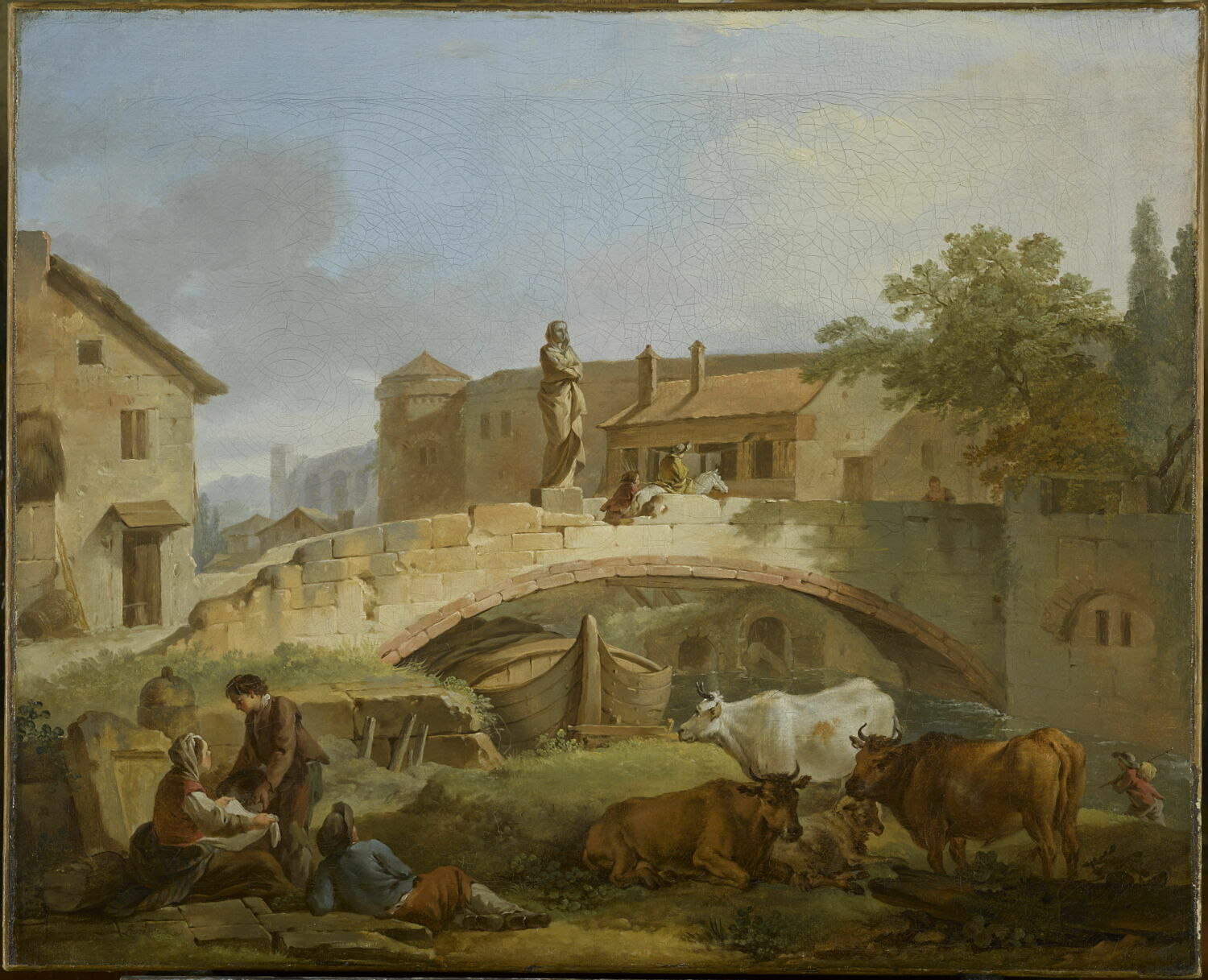 Un Pont, dit autrefois Village italien, Pierre, Jean-Baptiste-Marie, Milieu du XVIIIe siècle (1749)
