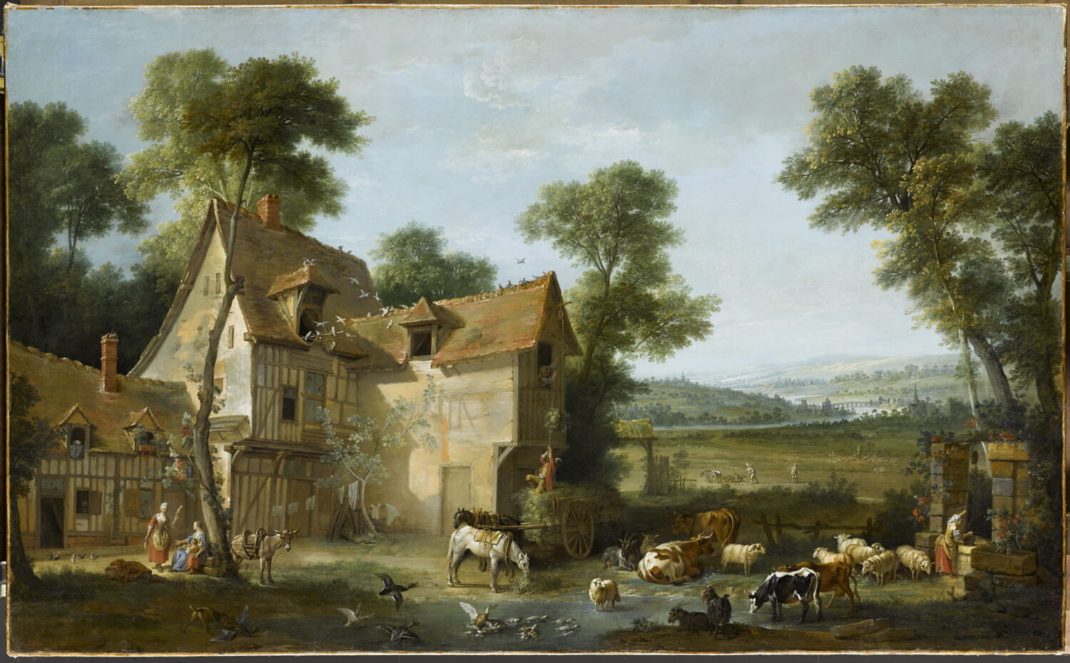 La Ferme, exposé au Salon de 1751 comme : l'Agriculture, dit aussi :"La France", Oudry, Jean-Baptiste, Milieu du XVIIIe siècle (1750)