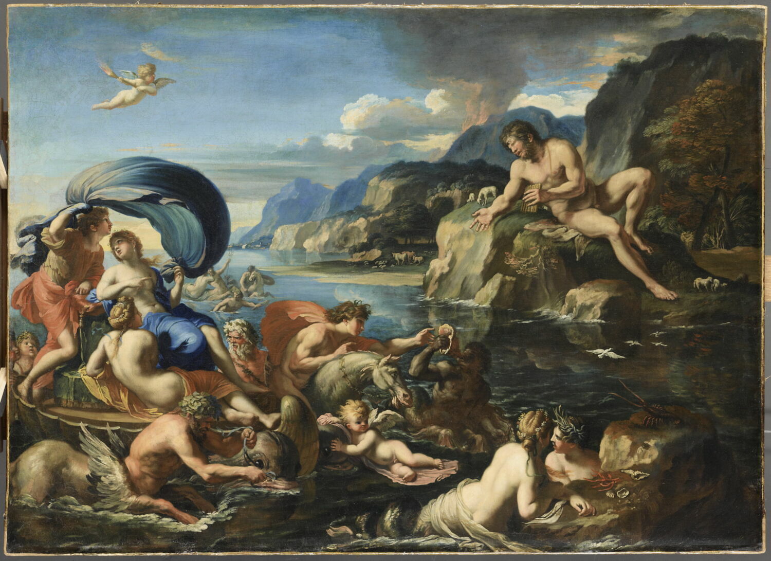 Acis et Galatée se dérobant au regard de Polyphème, Perrier, François, 2e quart du XVIIe siècle (vers 1647 - 1650)