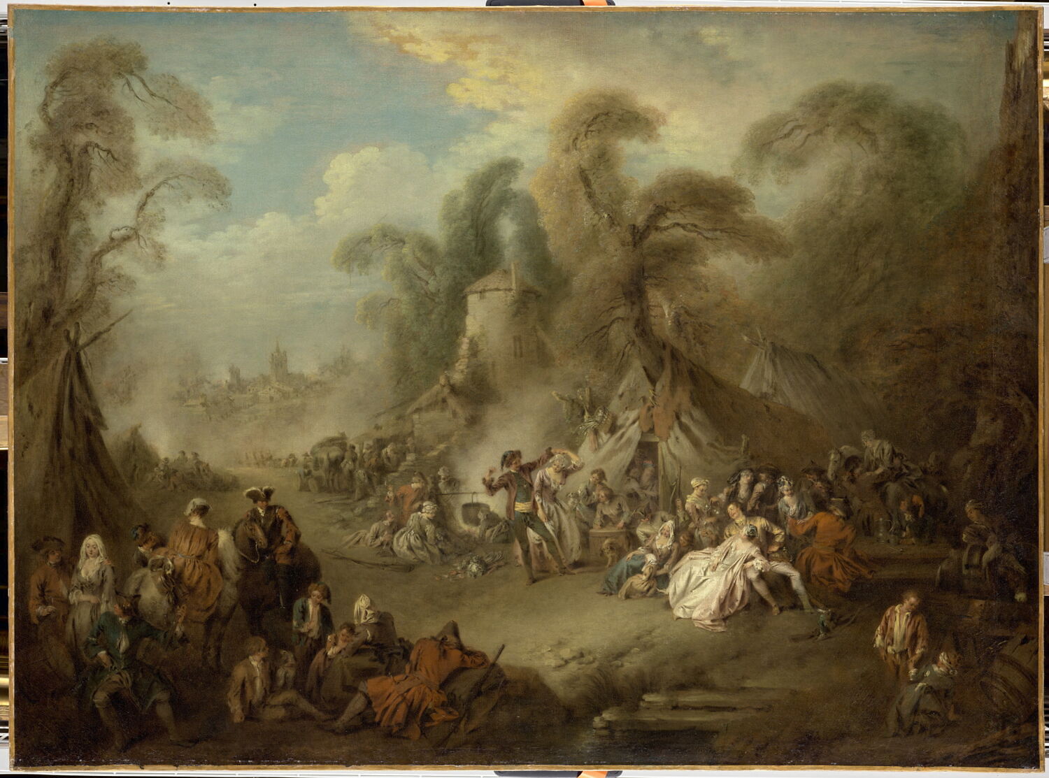 Une Fête champêtre. Réjouissance de soldats, Pater, Jean-Baptiste, 2e quart du XVIIIe siècle (1728)