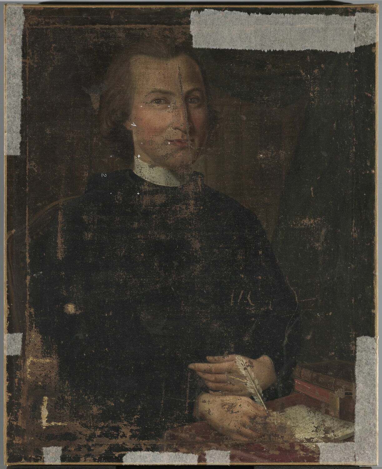 Portrait d'homme écrivant, Anonyme, XVIIIe siècle (1700 - 1800)