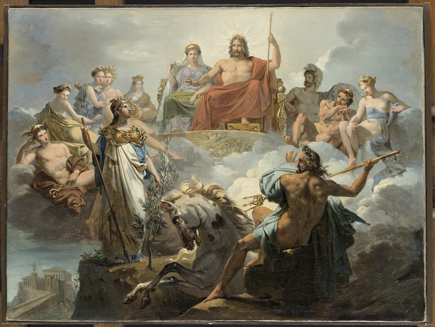La dispute de Minerve et de Neptune au sujet d'Athènes. Esquisse de plafond., Blondel, Merry-Joseph, XIXe siècle (1821)
