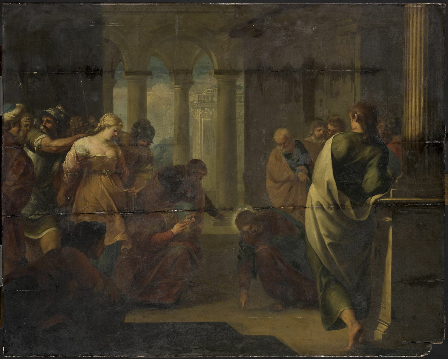 Le Christ et la femme adultère, Blanchard, Jacques, 1e moitié du XVIIe siècle (1600 - 1650)