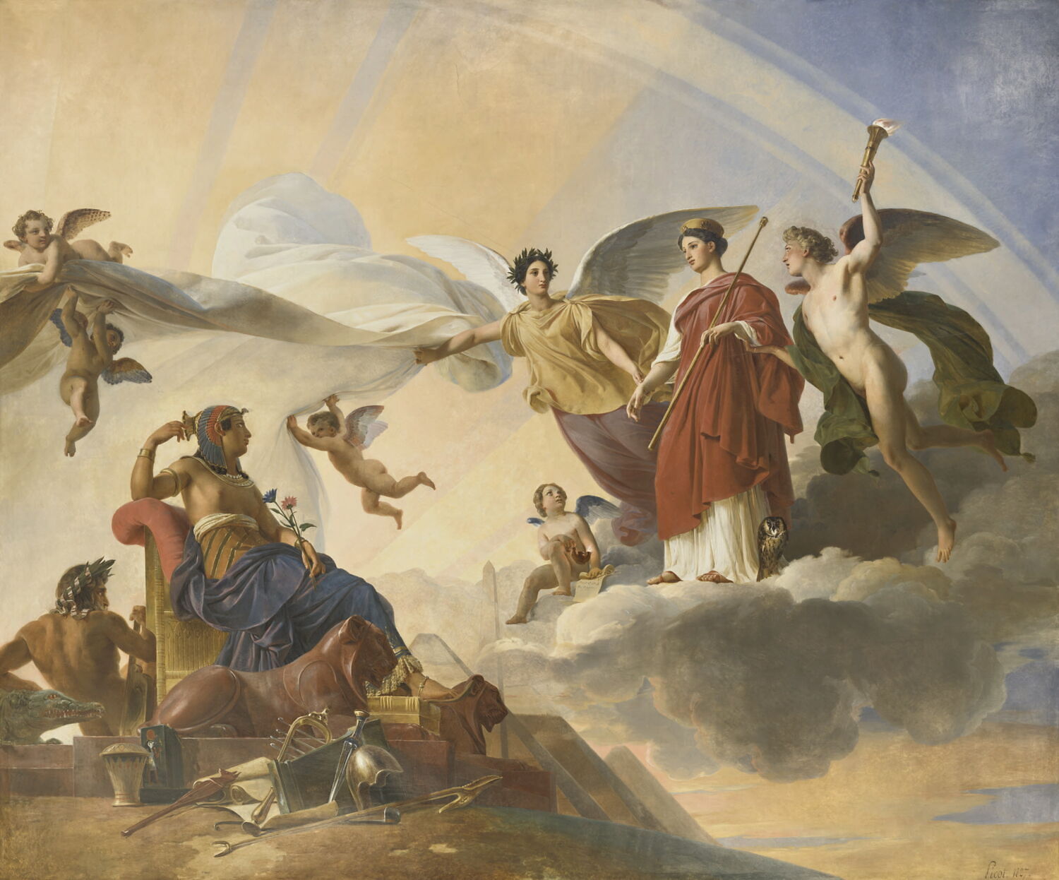L'Étude et le Génie dévoilent l'antique Égypte à la Grèce, Picot, François Édouard, 2e quart du XIXe siècle (1827)