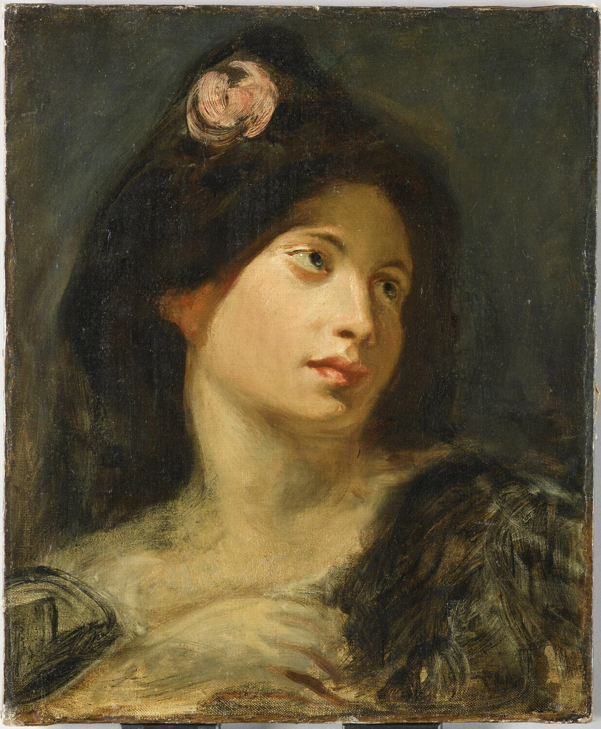 Tête de femme, Delacroix, Eugène, XIXe siècle (1800 - 1900)