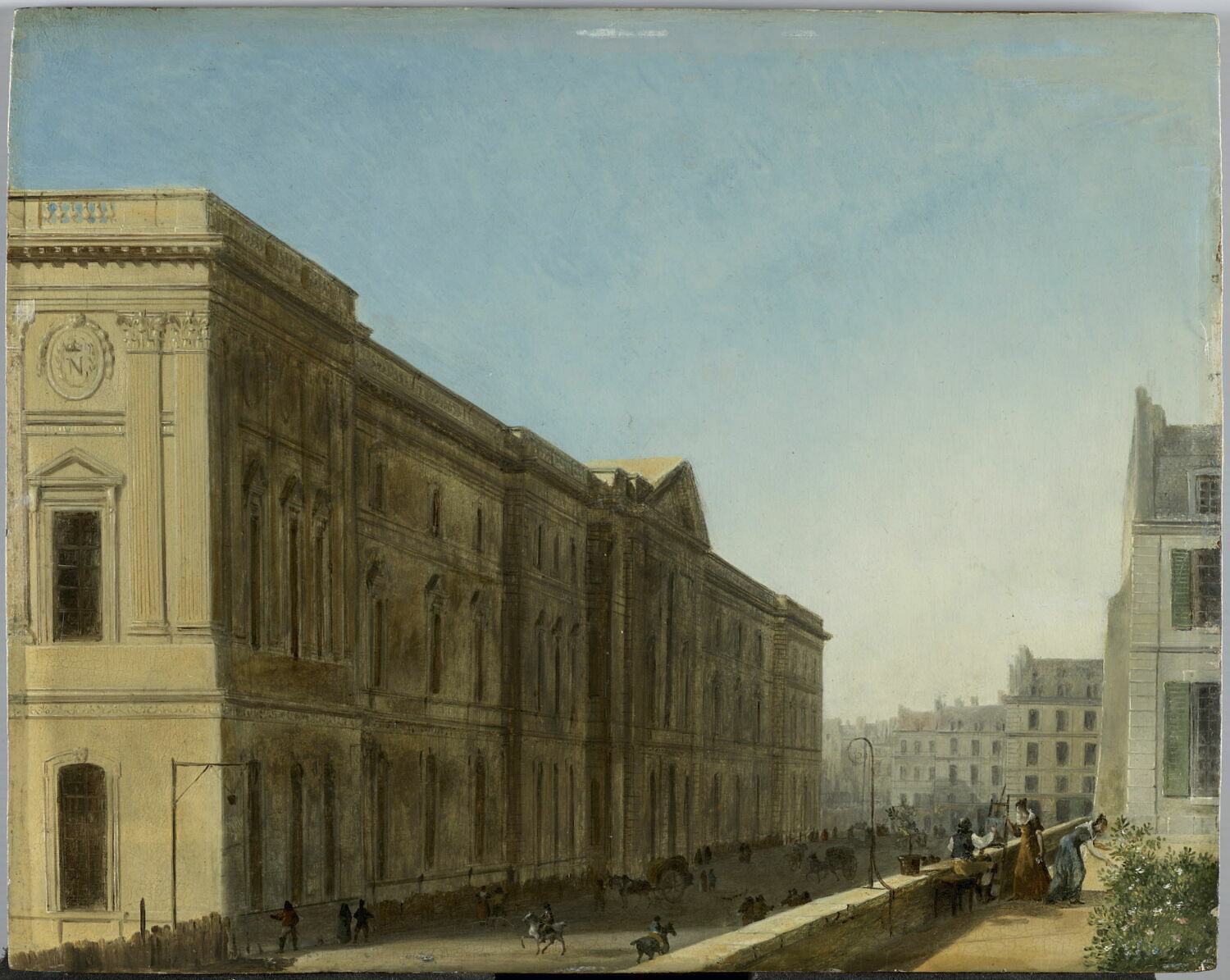 Le Palais du Louvre vu du nord-est, du côté de la place de l'Oratoire, vers 1812-1814, Anonyme, 1e quart du XIXe siècle (vers 1815)