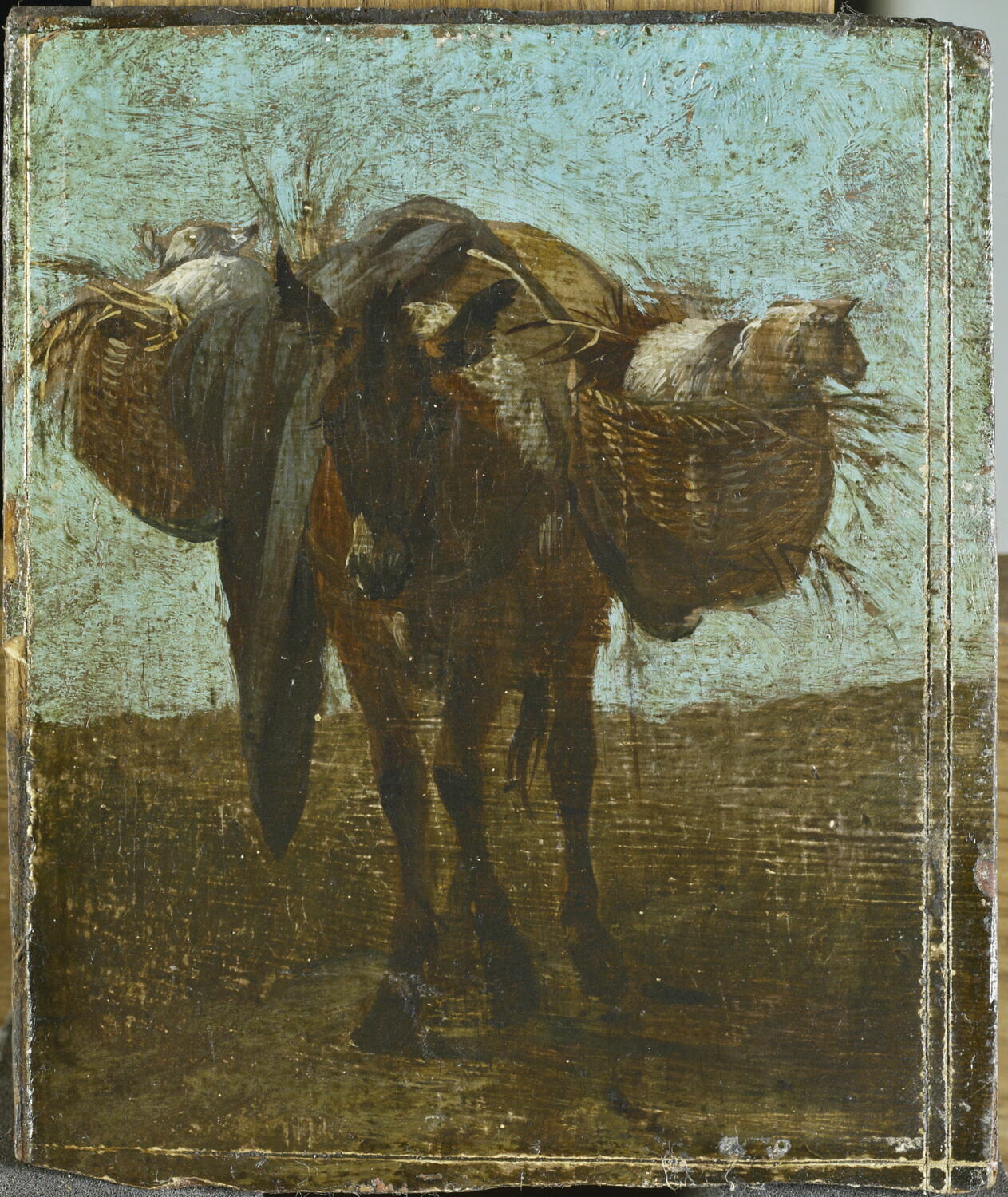 Cheval chargé pour le marché, Anonyme, 3e quart du XIXe siècle (1850 - 1875)