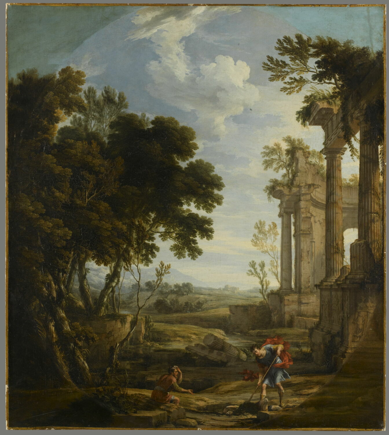 Moïse enterrant sous le sable l'Egyptien qu'il avait tué, Patel, Pierre, 2e quart du XVIIe siècle (1660)